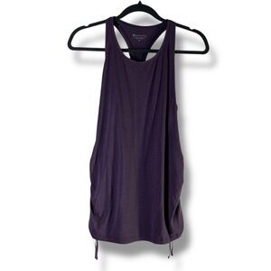 Athleta Womens Sz Medium Purple Racerback‎ Tank Top Drawstring Athletic Workout